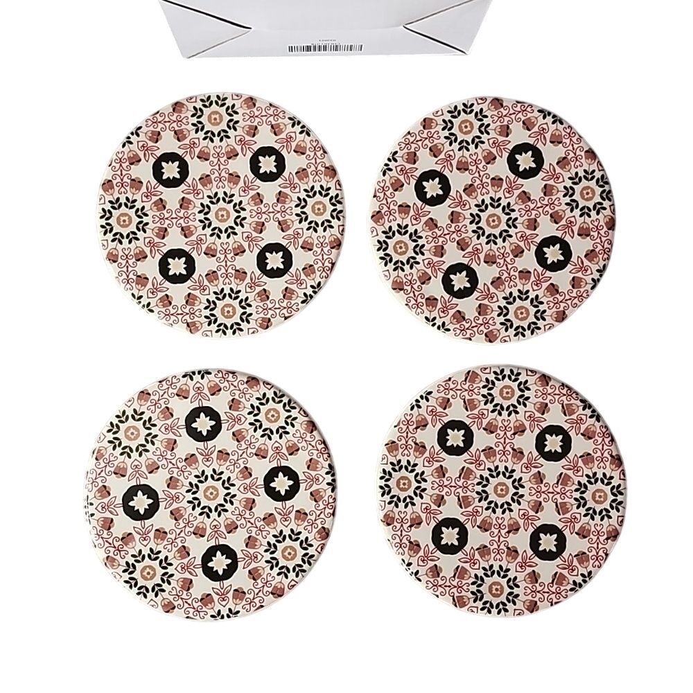 NIB Chic & Tonic Red Floral Stoneware‎ Coasters